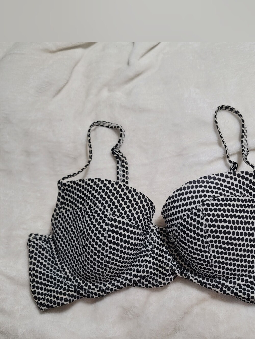 Old Navy Black and White Dot Underwire Bikini Top Sz XL